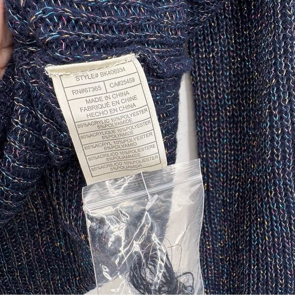 BB Dakota Mock Neck Sweater in Blue Sparkle Women’s Size XS NWOT - Picture 8 of 9